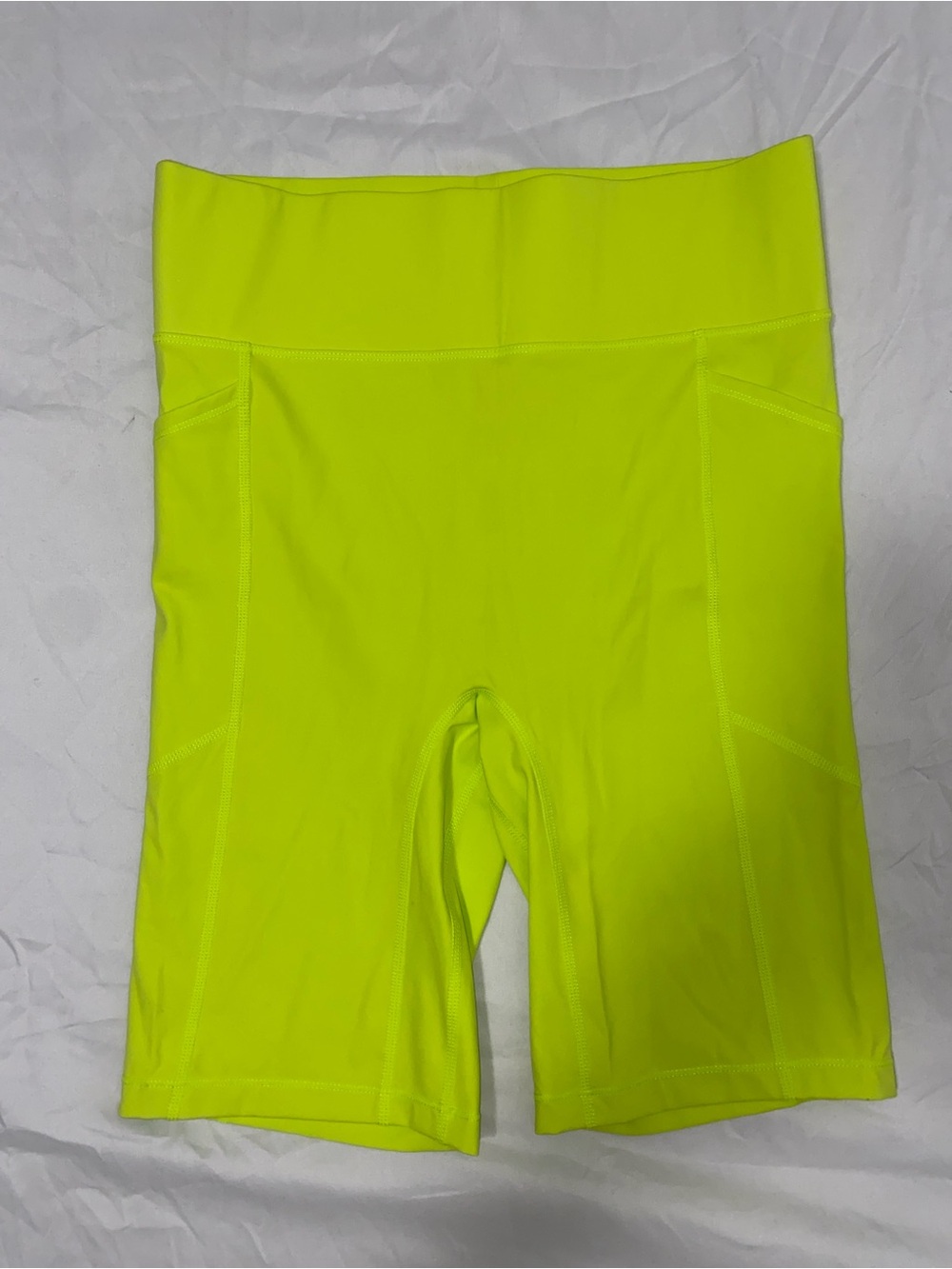 ALL ACCESS High-Waist Neon Yellow Bike Shorts